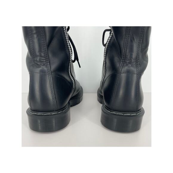 Solovair 11-Eye Derby Boot Inside Zip Black Womens 8 Mens 7 - Picture 10 of 15